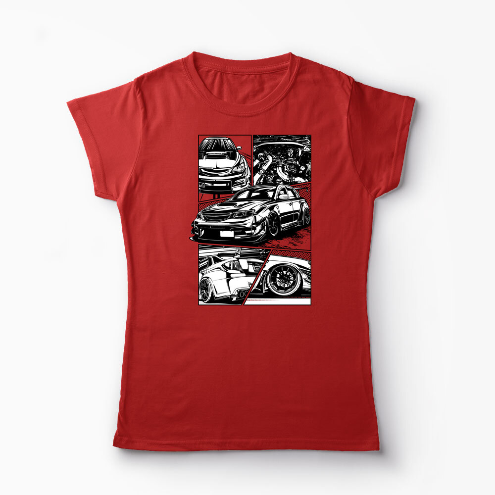 Tricou Personalizat Subaru WRX STI - Femei-Roșu