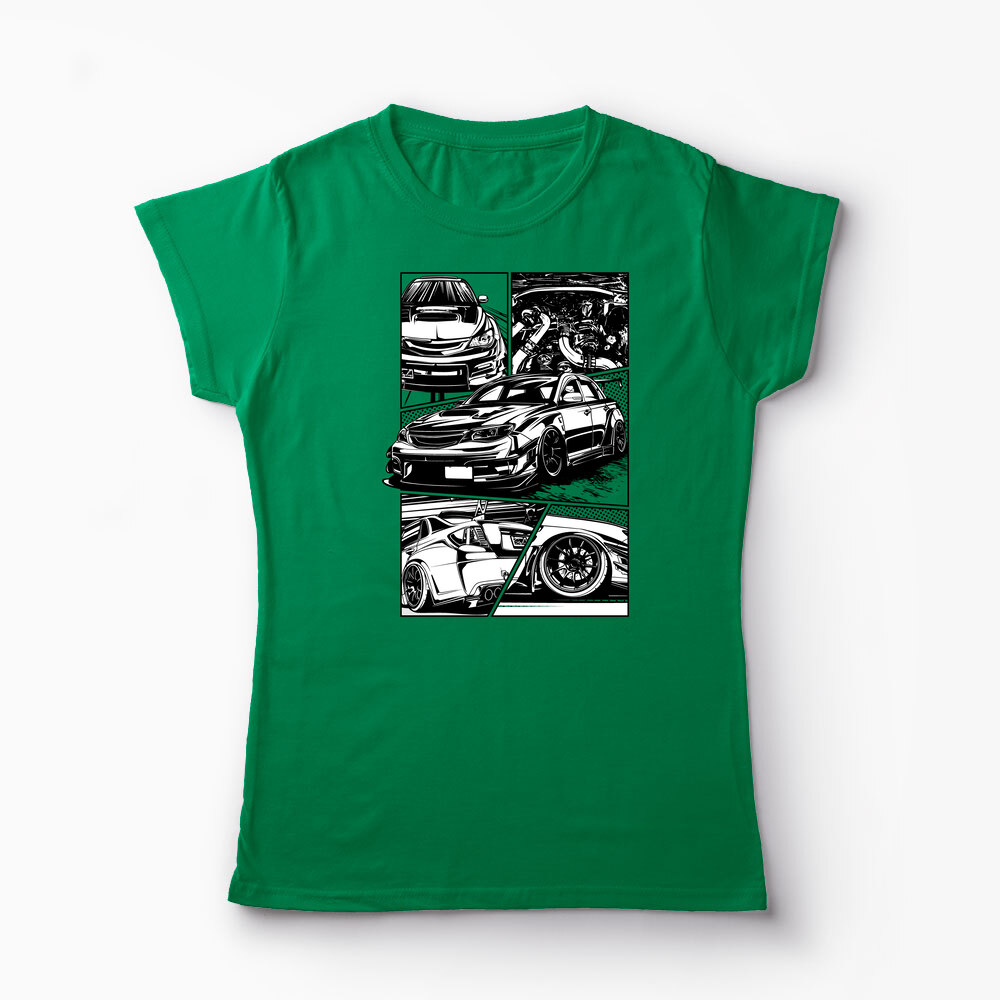 Tricou Personalizat Subaru WRX STI - Femei-Verde