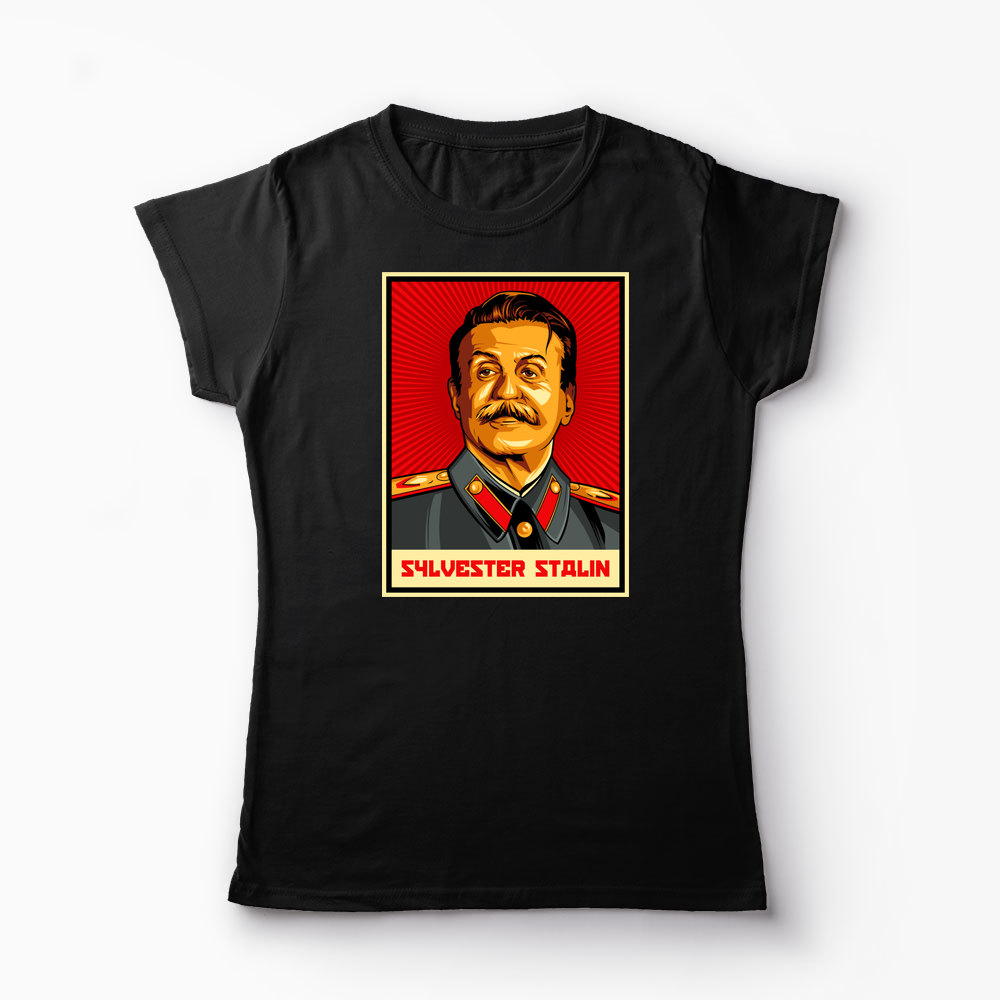 Tricou Personalizat Sylvester Stalin - Femei-Negru