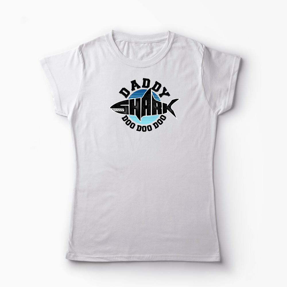 Tricou Personalizat Tată Rechin Do Do Do - Femei-Alb