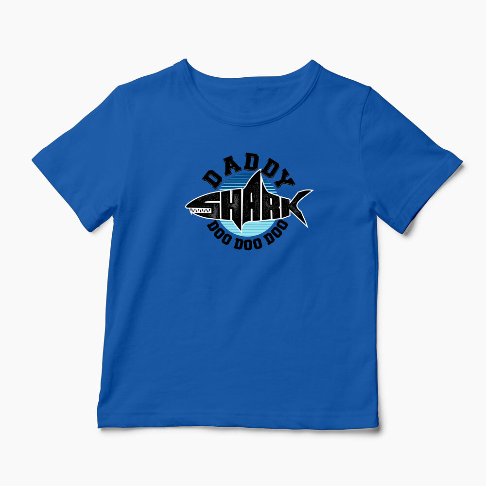 Tricou Personalizat Tată Rechin Do Do Do - Copii-Albastru Regal