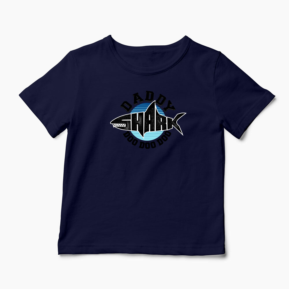 Tricou Personalizat Tată Rechin Do Do Do - Copii-Bleumarin