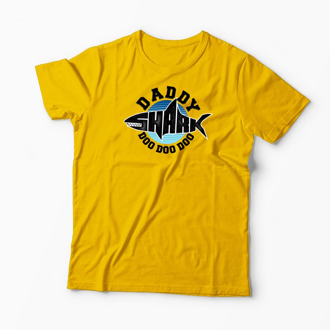 Tricou Personalizat Tată Rechin Do Do Do - Bărbați-Galben
