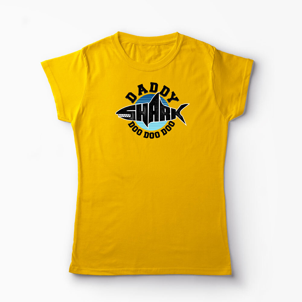 Tricou Personalizat Tată Rechin Do Do Do - Femei-Galben