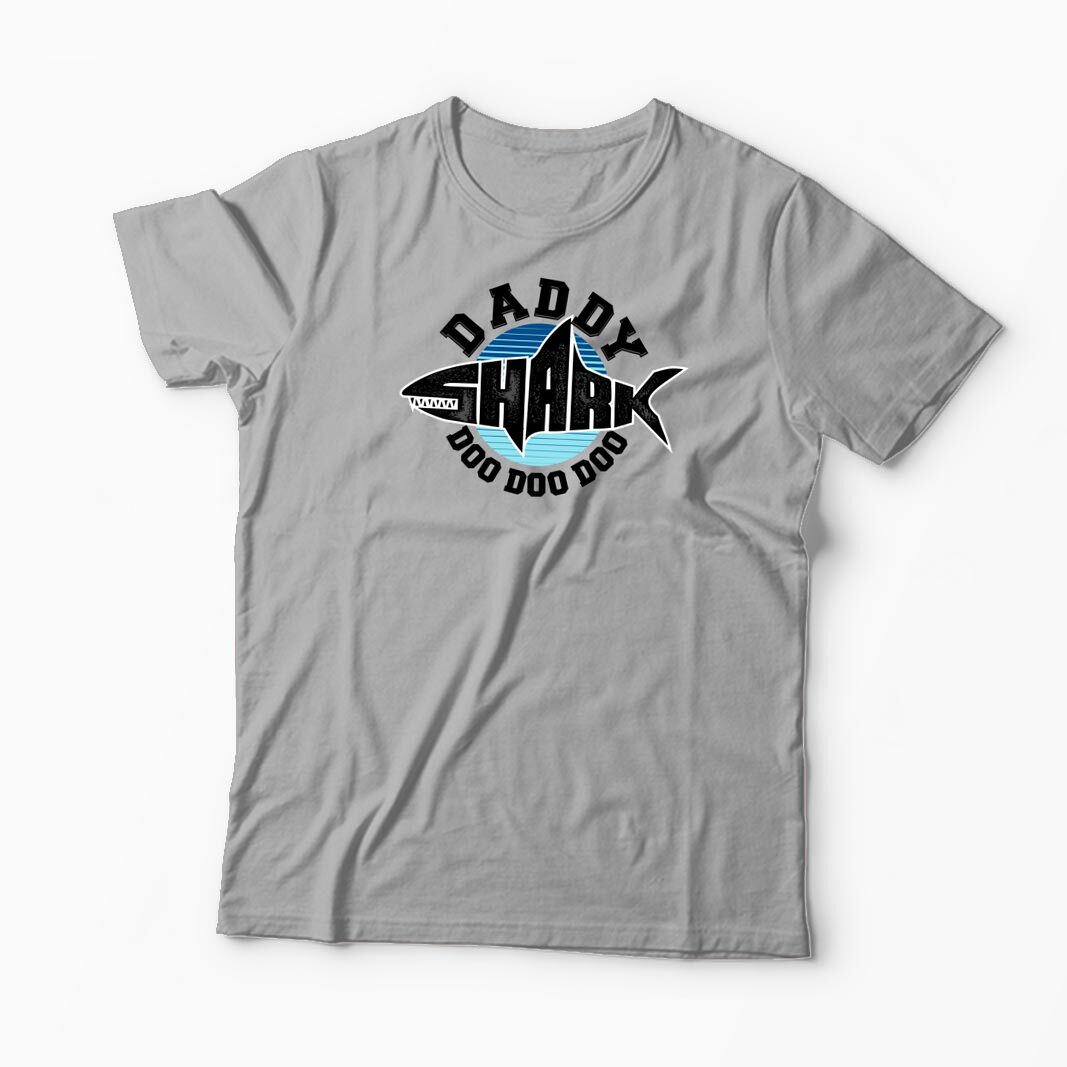 Tricou Personalizat Tată Rechin Do Do Do - Bărbați-Gri