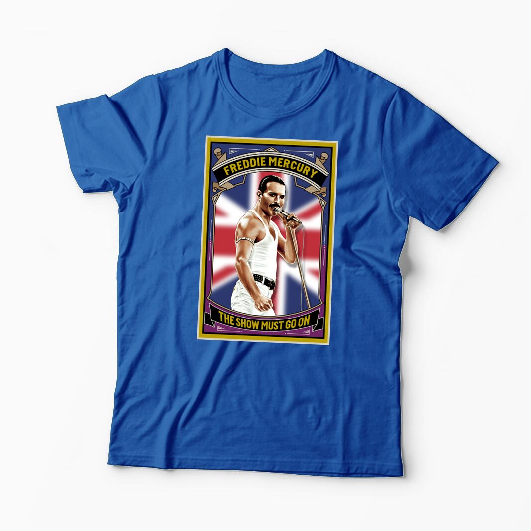 Tricou Personalizat The Show Must Go On - Freddie Mercury - Bărbați-Albastru Regal