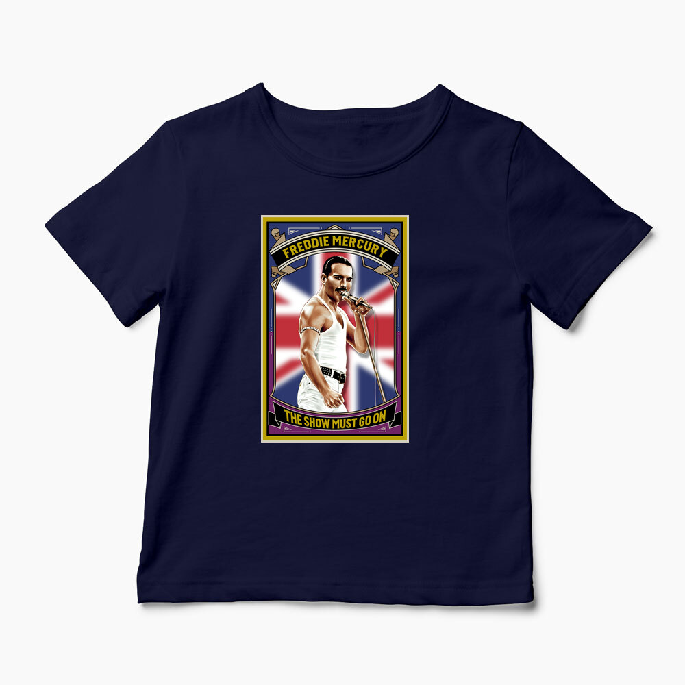 Tricou Personalizat The Show Must Go On - Freddie Mercury - Copii-Bleumarin