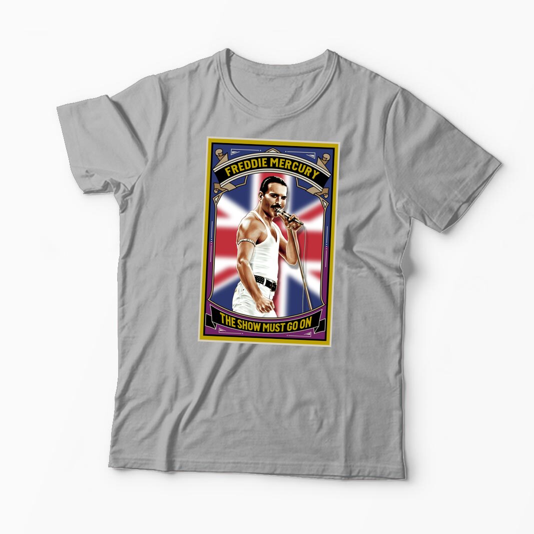 Tricou Personalizat The Show Must Go On - Freddie Mercury - Bărbați-Gri