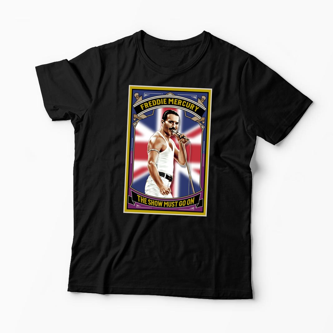 Tricou Personalizat The Show Must Go On - Freddie Mercury - Bărbați-Negru