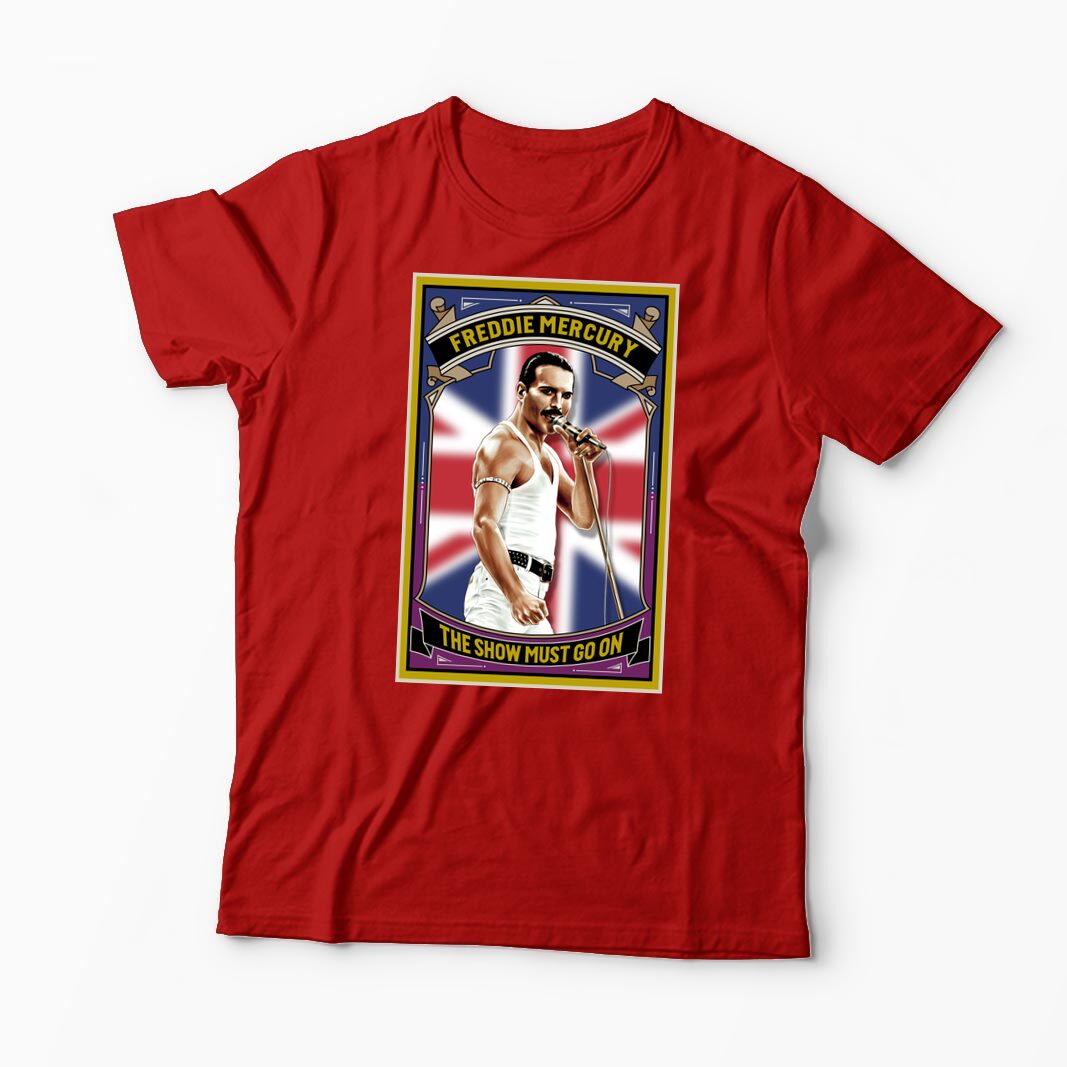 Tricou Personalizat The Show Must Go On - Freddie Mercury - Bărbați-Roșu