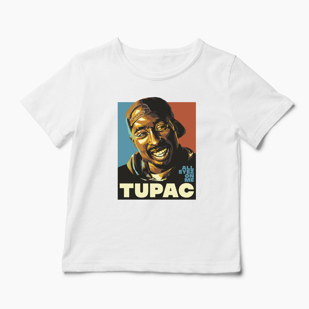 Tricou Personalizat Tupac All Eyez On Me - Copii-Alb
