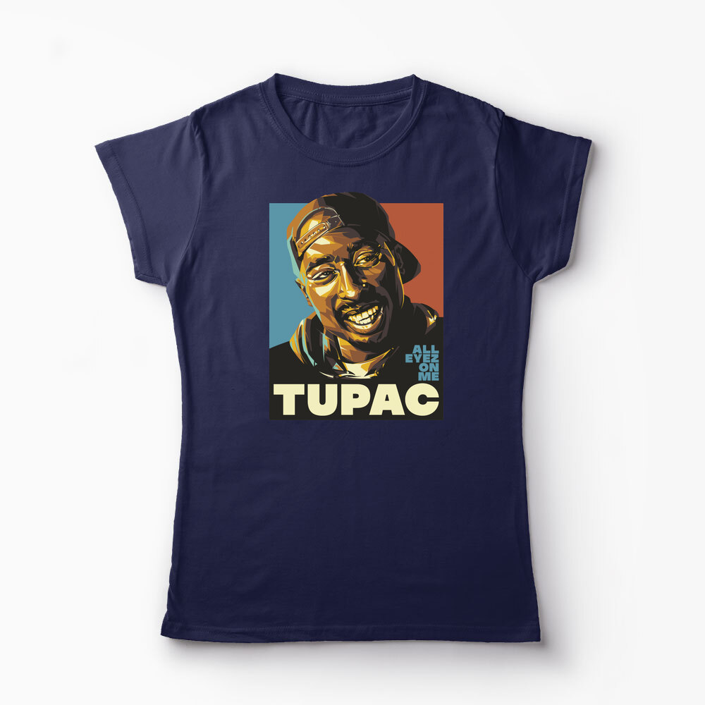 Tricou Personalizat Tupac All Eyez On Me - Femei-Bleumarin
