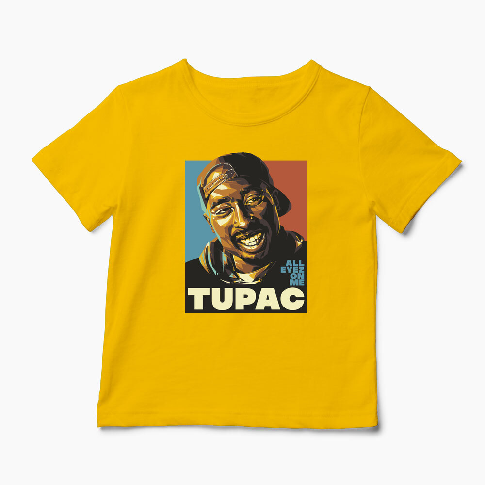 Tricou Personalizat Tupac All Eyez On Me - Copii-Galben