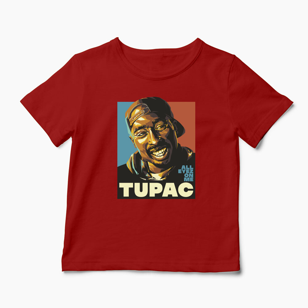 Tricou Personalizat Tupac All Eyez On Me - Copii-Roșu