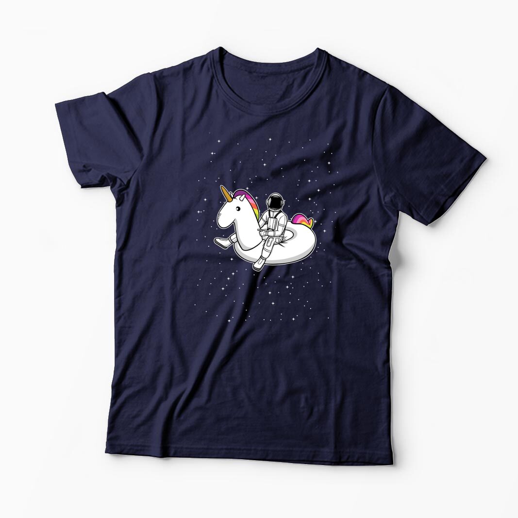 Tricou Personalizat Unicorn Plutitor cu Astronaut - Bărbați-Bleumarin