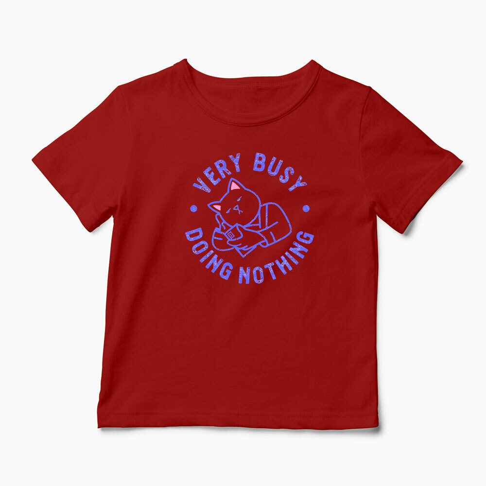 Tricou Personalizat Very Busy Doing Nothing - Copii-Roșu