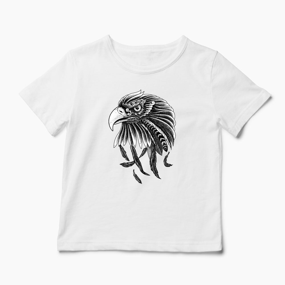 Tricou Personalizat Vultur Ornamental - Copii-Alb