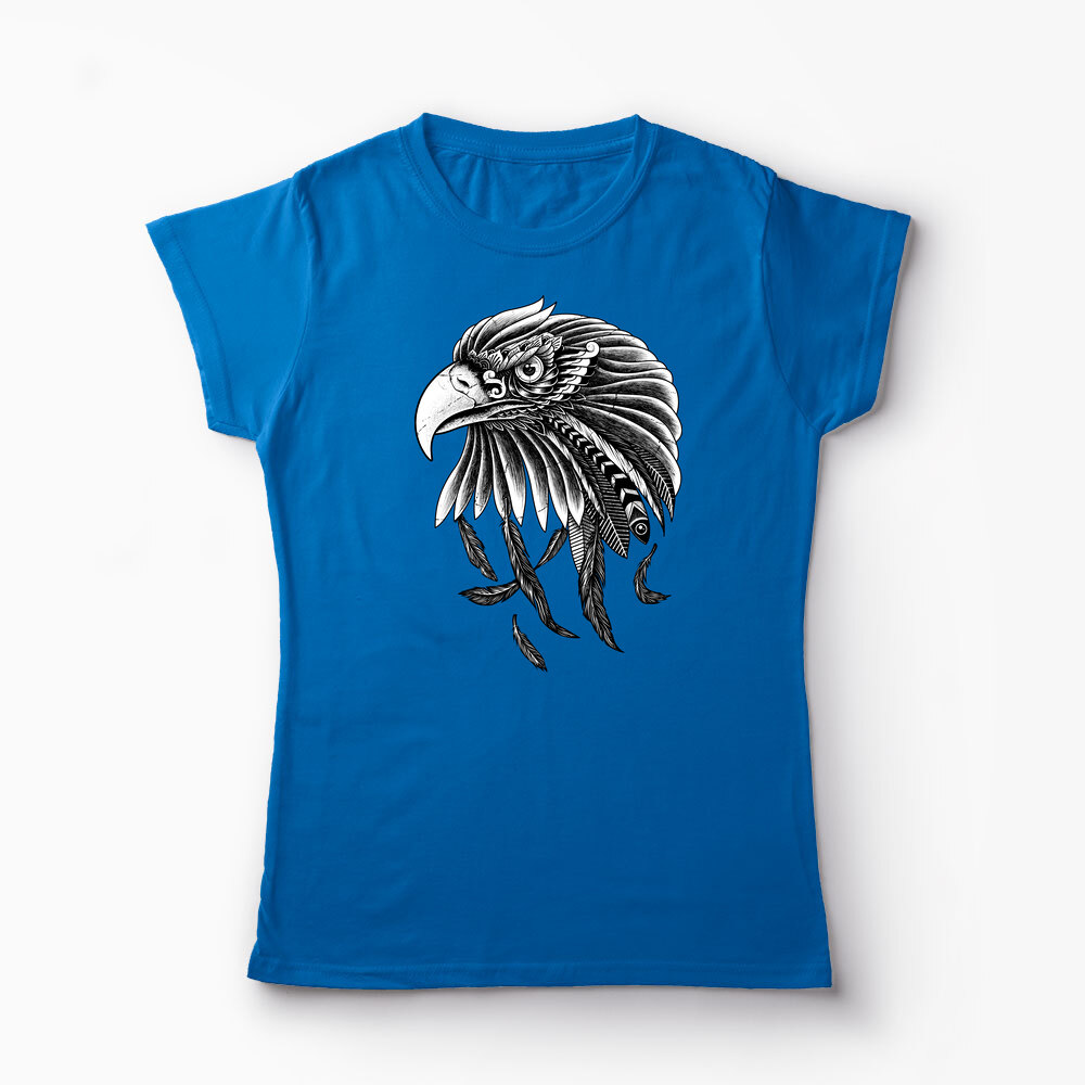 Tricou Personalizat Vultur Ornamental - Femei-Albastru Regal