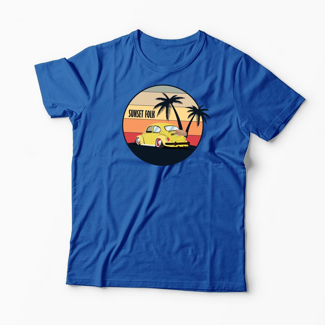 Tricou Personalizat VW Beetle Low Retro - Bărbați-Albastru Regal
