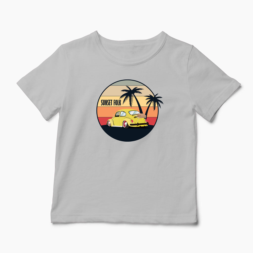 Tricou Personalizat VW Beetle Low Retro - Copii-Gri