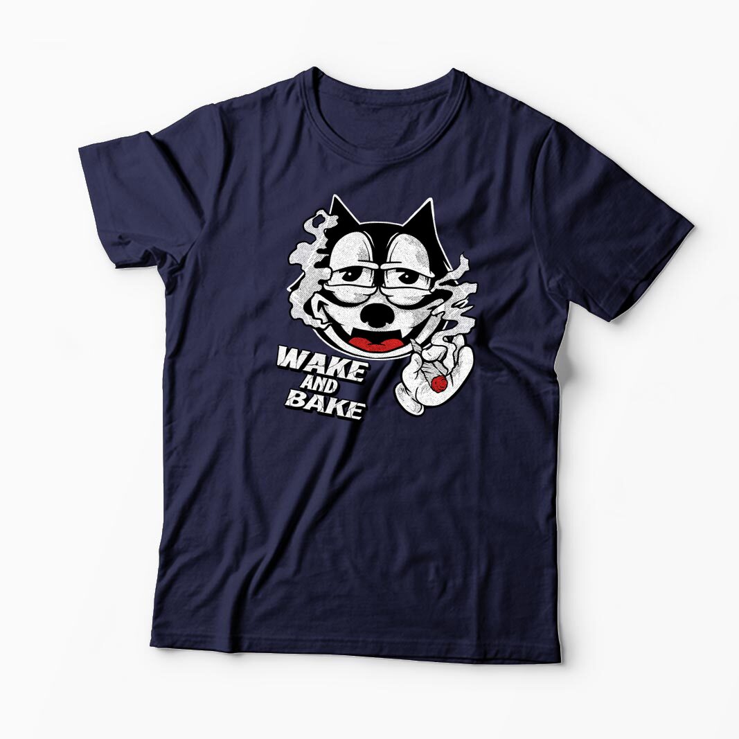 Tricou Personalizat Wake And Bake High - Bărbați-Bleumarin