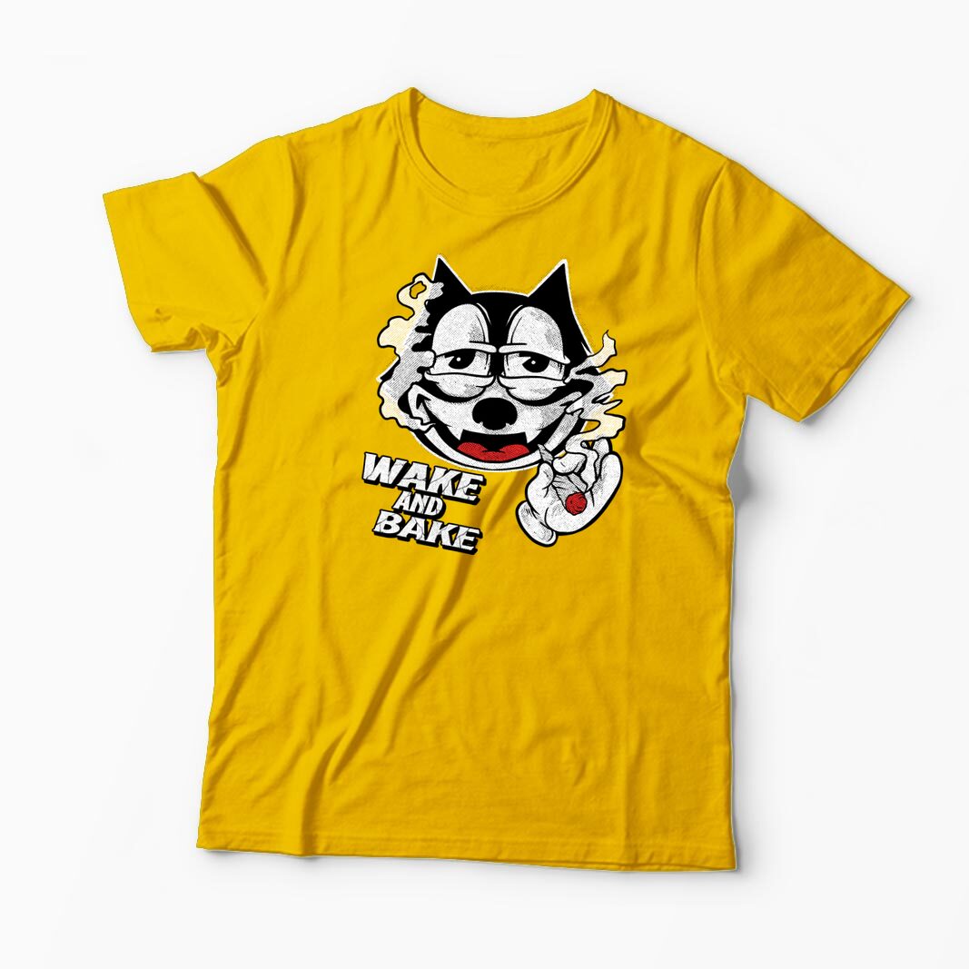 Tricou Personalizat Wake And Bake High - Bărbați-Galben