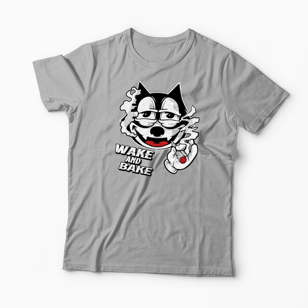 Tricou Personalizat Wake And Bake High - Bărbați-Gri