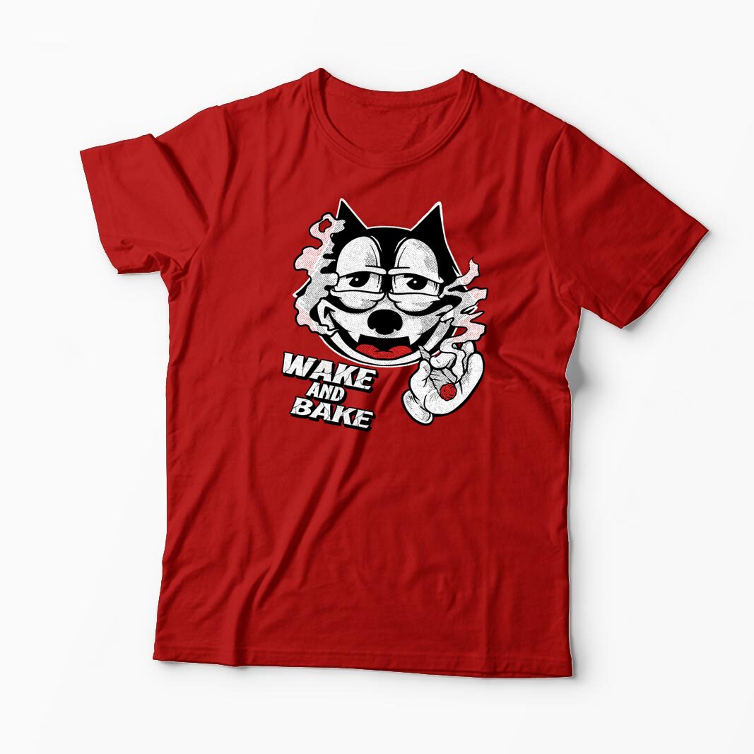 Tricou Personalizat Wake And Bake High - Bărbați-Roșu