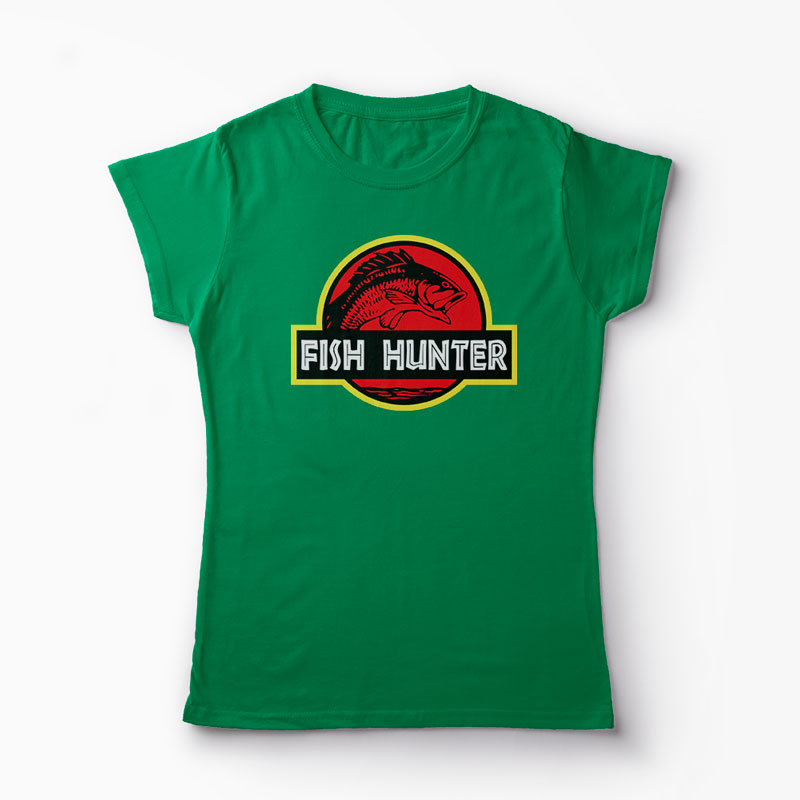 Tricou Pescar - Vânător de Pești - Femei-Verde