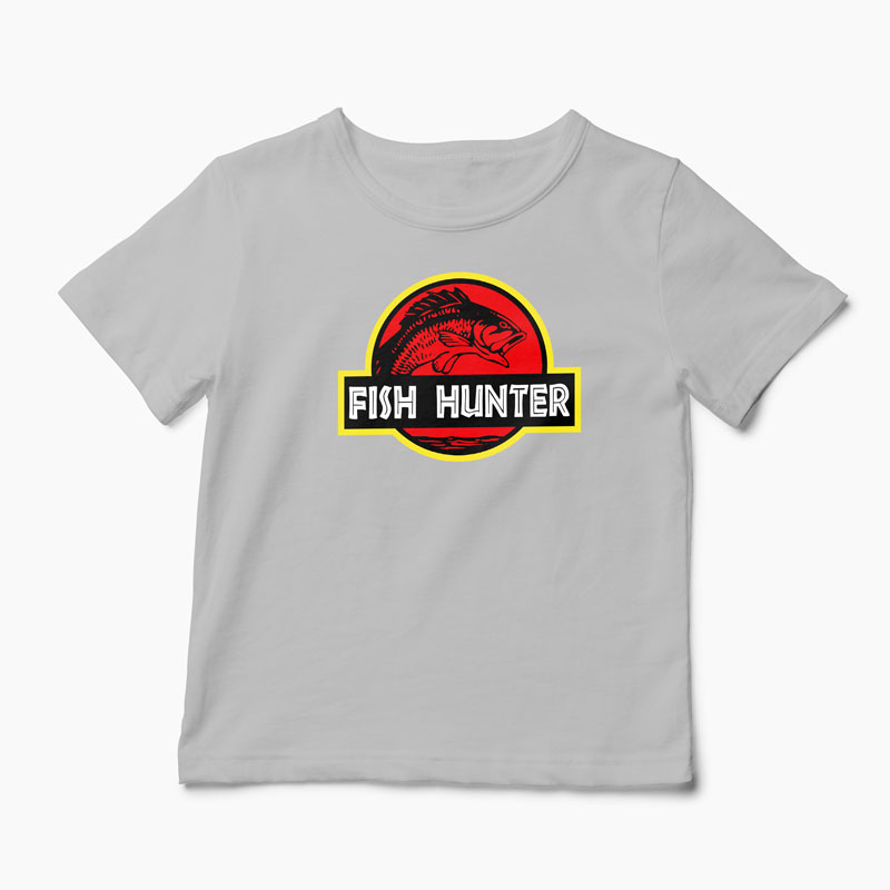 Tricou Pescar - Vânător de Pești - Copii-Gri