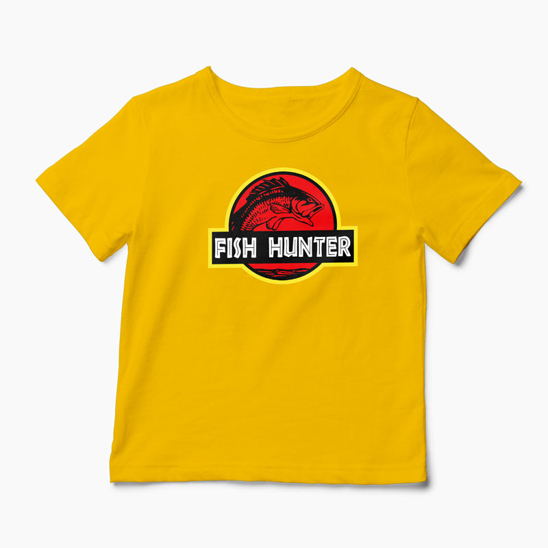 Tricou Pescar - Vânător de Pești - Copii-Galben