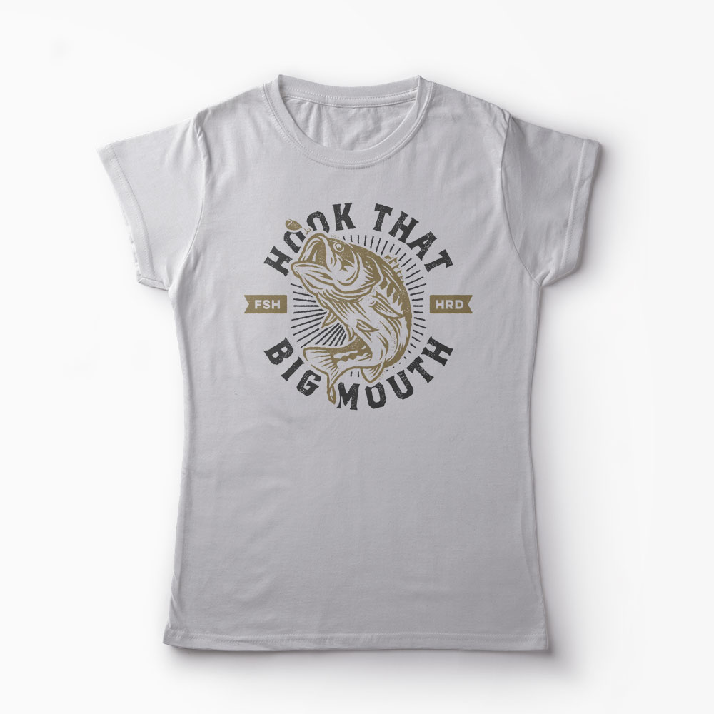 Tricou Pescuit - Hook That Big Mouth - Femei-Gri