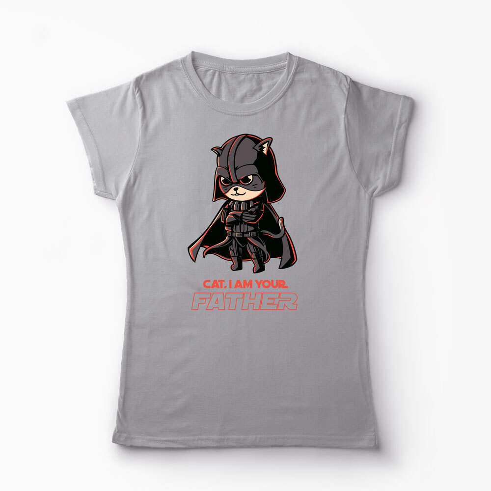 Tricou Pisică, eu sunt tatăl tău - Femei-Gri