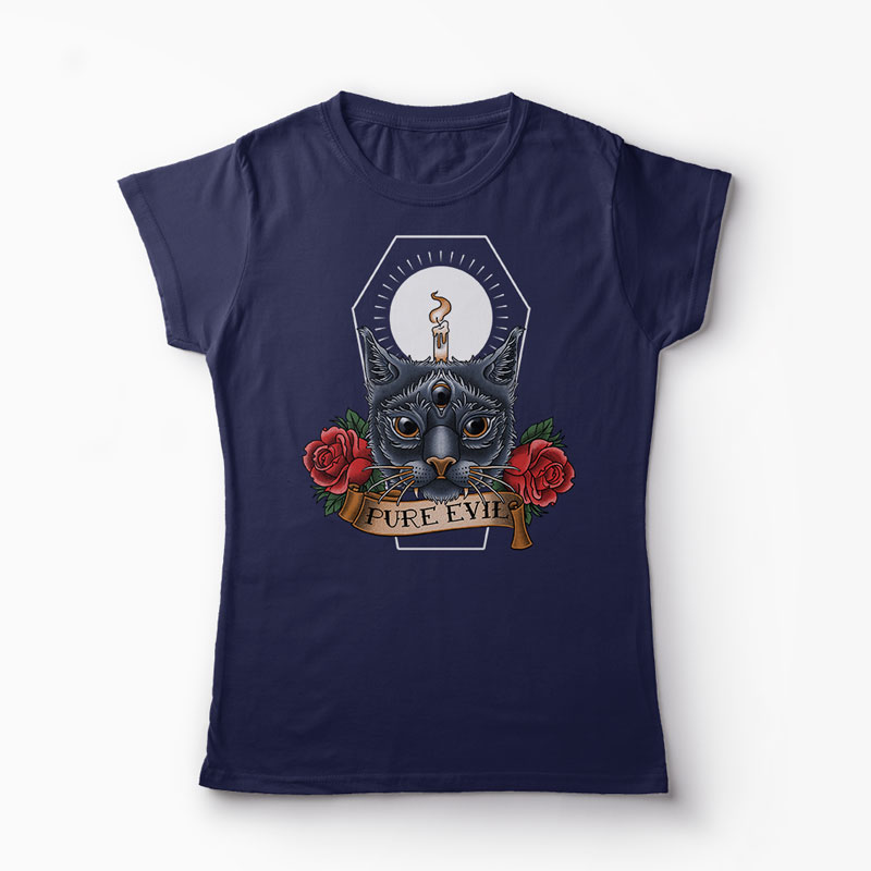 Tricou Pisica Pure Evil - Femei-Bleumarin