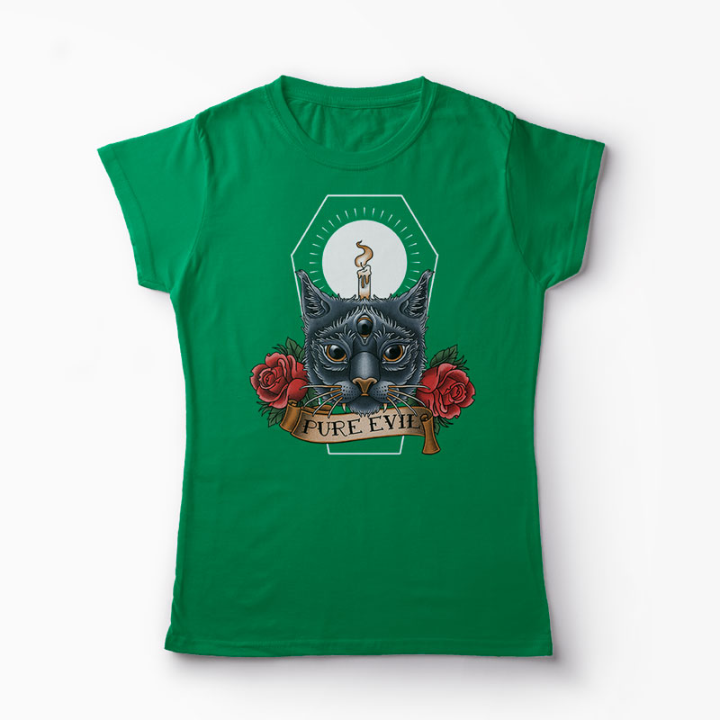 Tricou Pisica Pure Evil - Femei-Verde