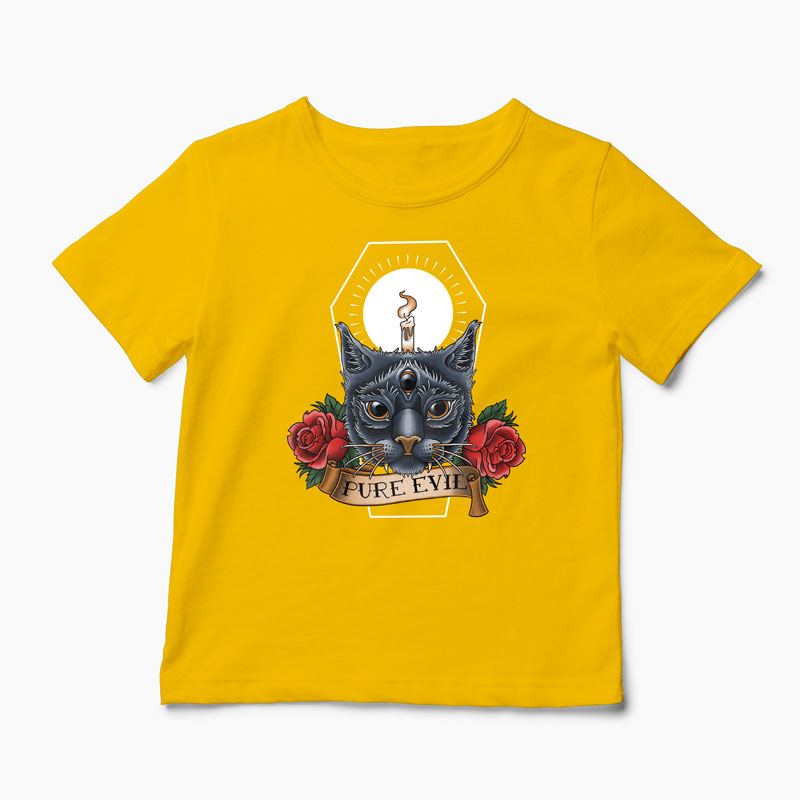 Tricou Pisica Pure Evil - Copii-Galben