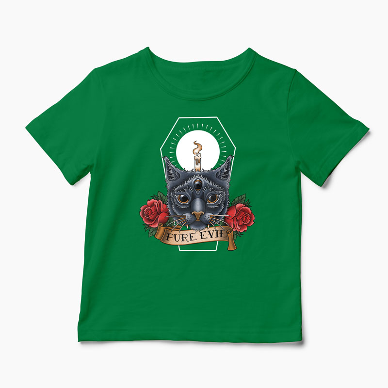 Tricou Pisica Pure Evil - Copii-Verde