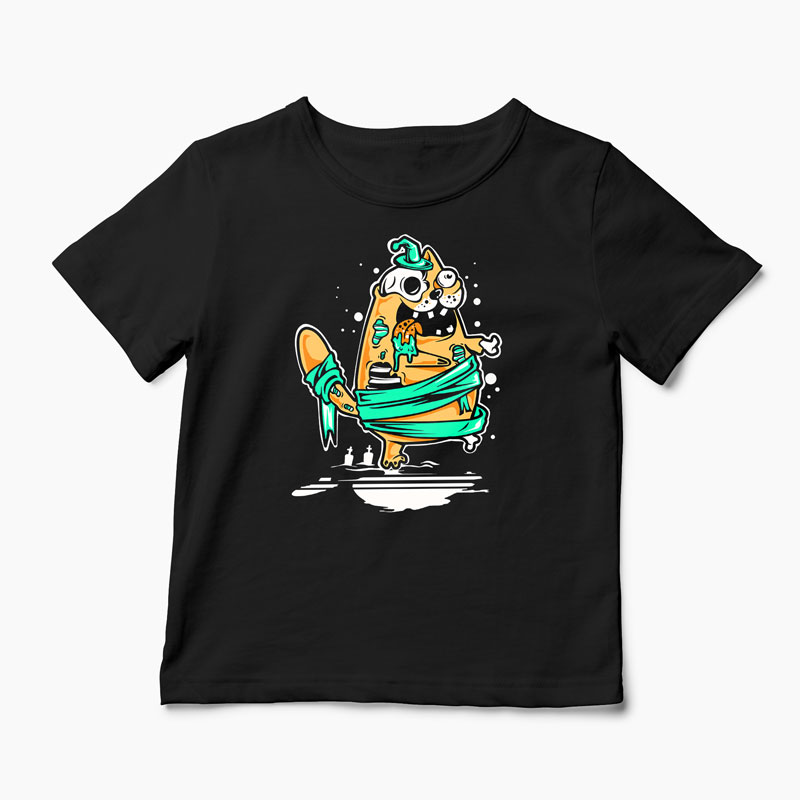 Tricou Pisică Zombi - Copii-Negru