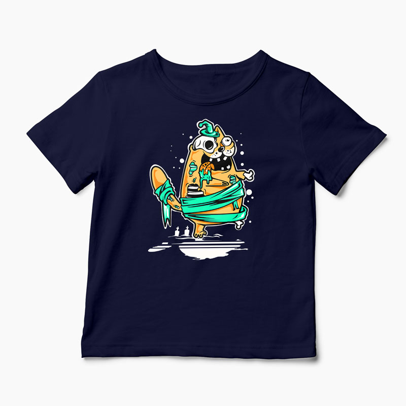 Tricou Pisică Zombi - Copii-Bleumarin