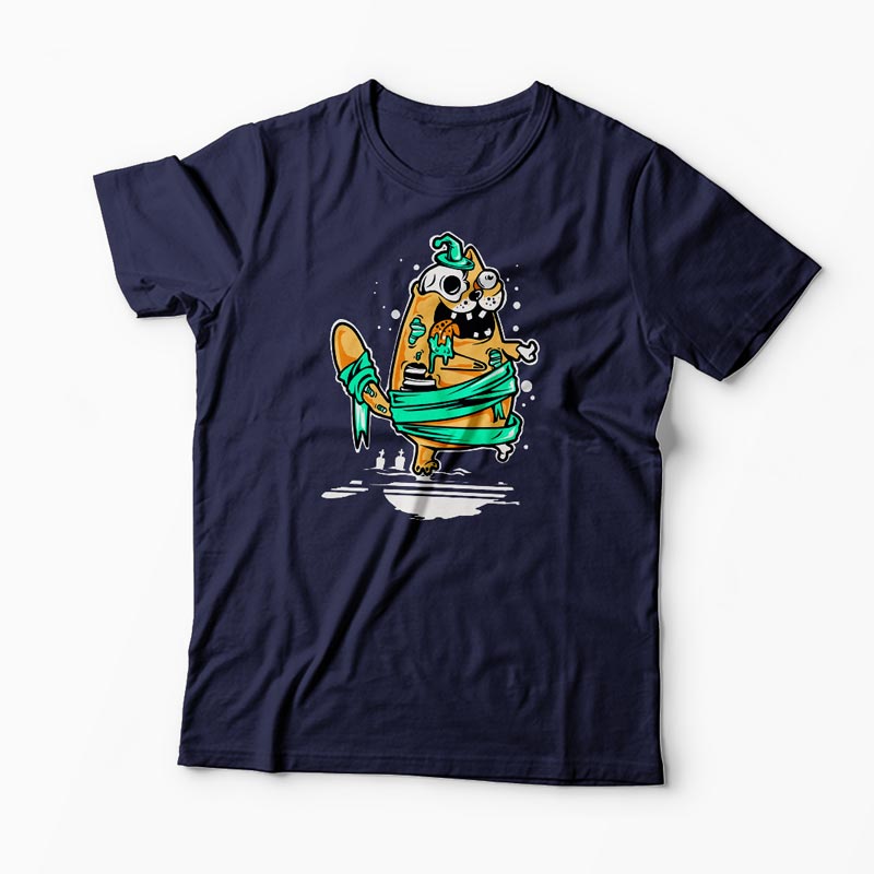 Tricou Pisică Zombi - Bărbați-Bleumarin