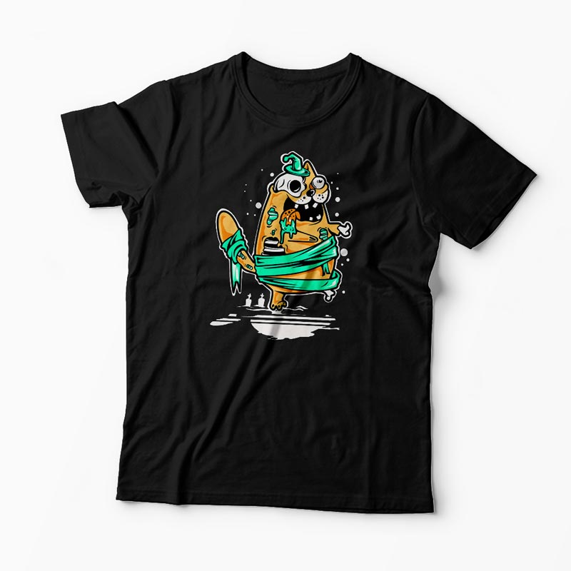Tricou Pisică Zombi - Bărbați-Negru