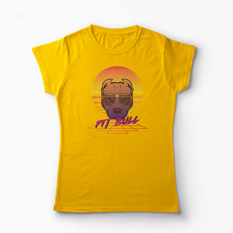 Tricou Pit Bull - Femei-Galben