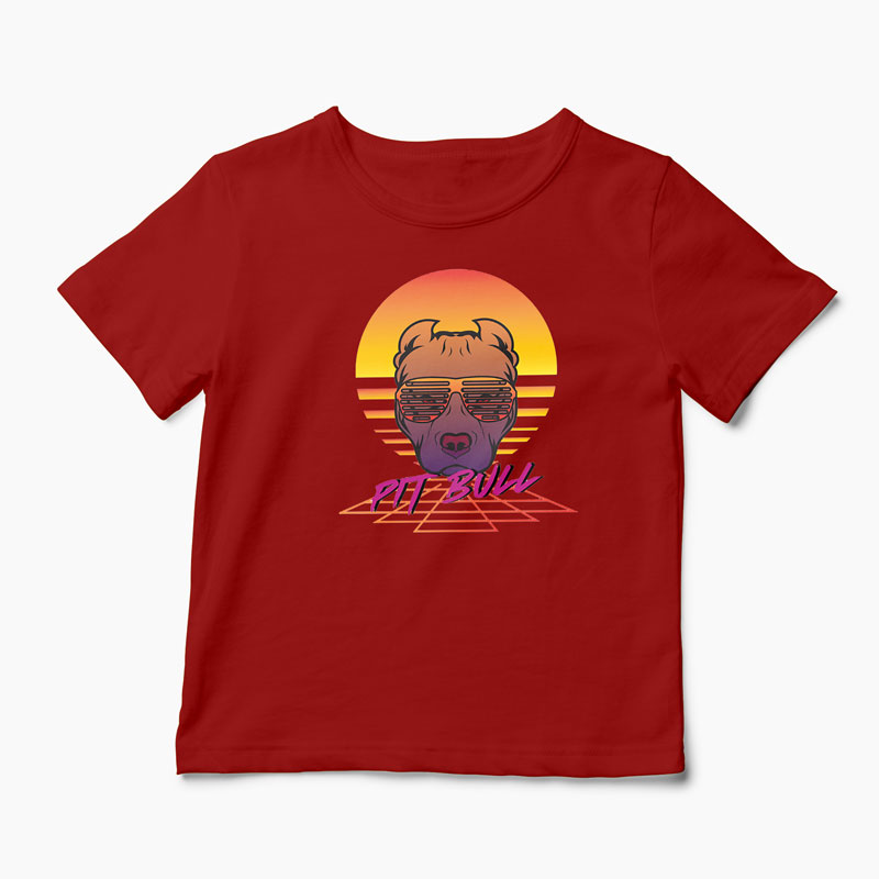 Tricou Pit Bull - Copii-Roșu