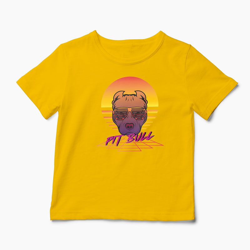 Tricou Pit Bull - Copii-Galben