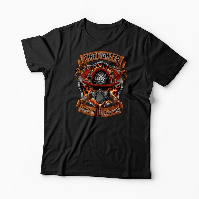 Tricou Pompier - Bărbați-Negru