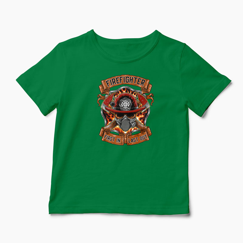 Tricou Pompier - Copii-Verde