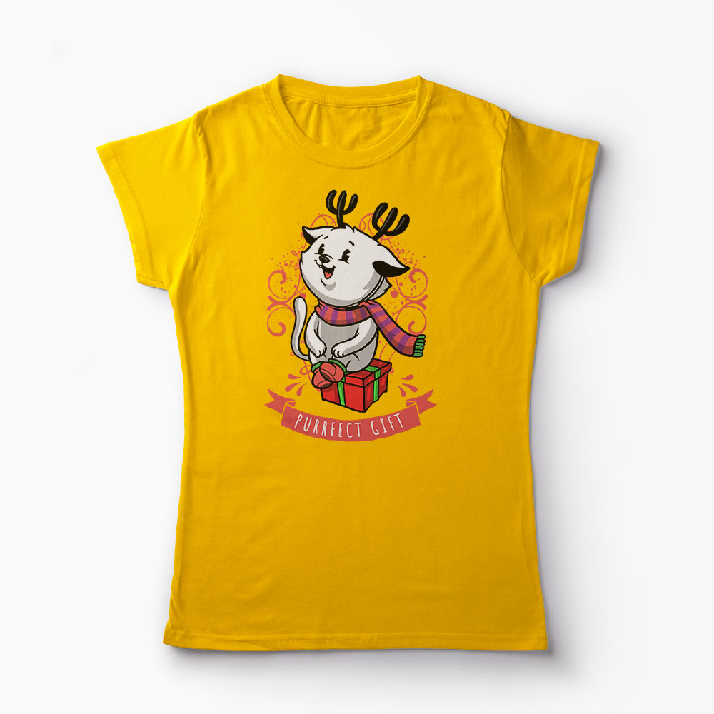 Tricou Purrfect Gift - Femei-Galben