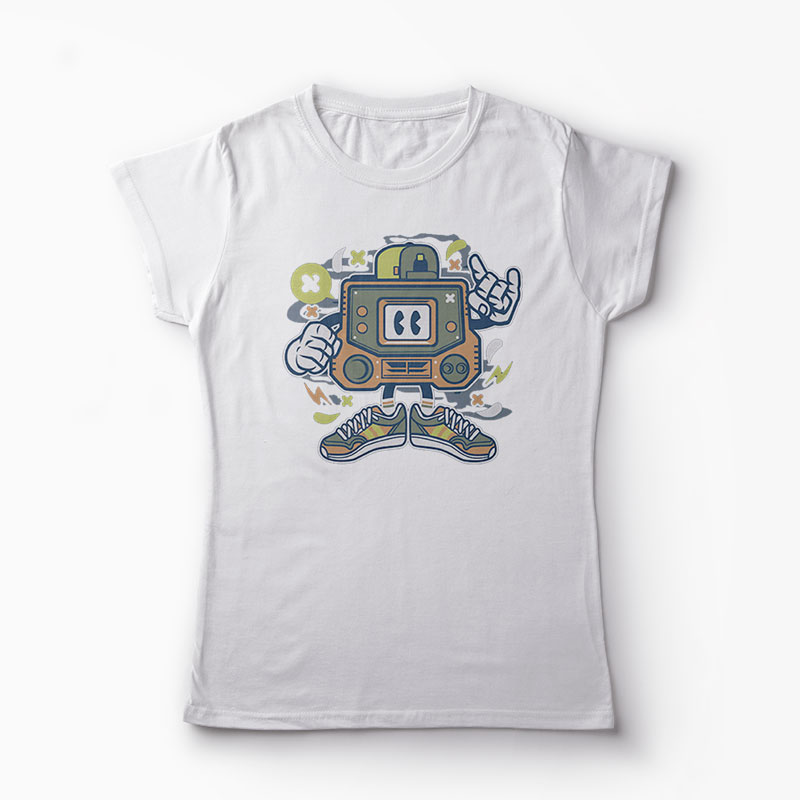 Tricou Retro Gamer - Femei-Alb