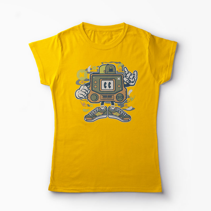 Tricou Retro Gamer - Femei-Galben