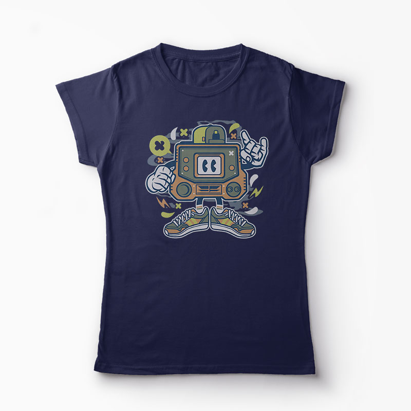 Tricou Retro Gamer - Femei-Bleumarin